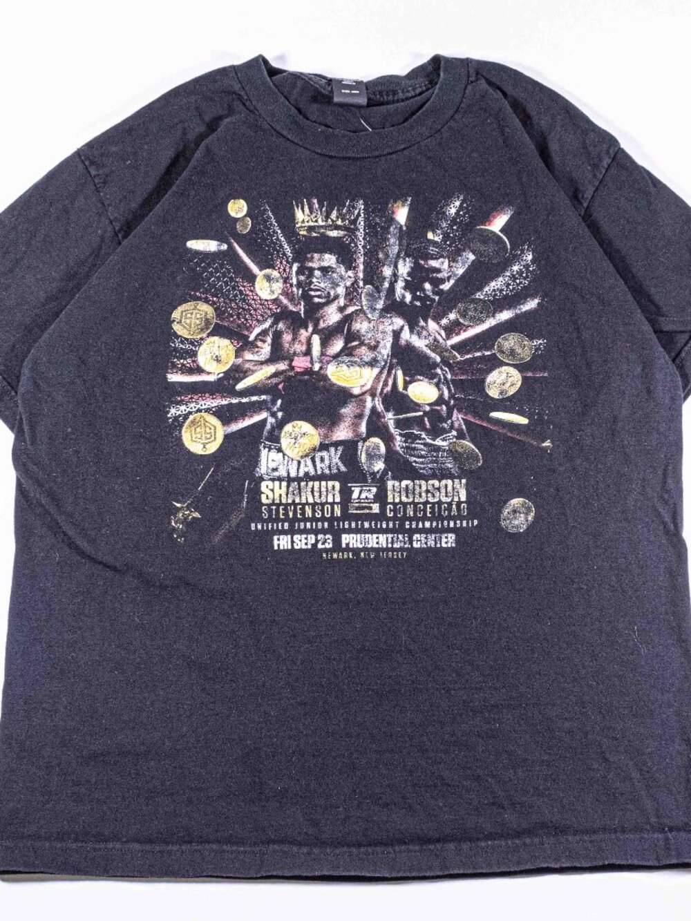 Shakur Stevenson vs Robson Conceicao Boxing T-Shirt Newark NJ Prudential Large